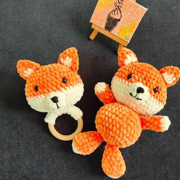 A Handmade Crocheted Fox Toy